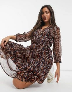 Y.A.S Midi Dress With Shirred Waist In Abstract Print For Women Sky Captain 10 Y.A.S Midi Dress With Shirred Waist In Abstract Print For Women Sky Captain -Women's Y.A.S Sales Shop unnamed file 818