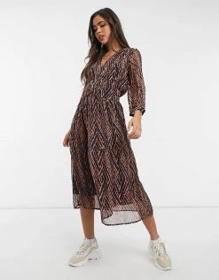 Y.A.S Midi Dress With Shirred Waist In Abstract Print For Women Sky Captain 11 Y.A.S Midi Dress With Shirred Waist In Abstract Print For Women Sky Captain -Women's Y.A.S Sales Shop unnamed file 819