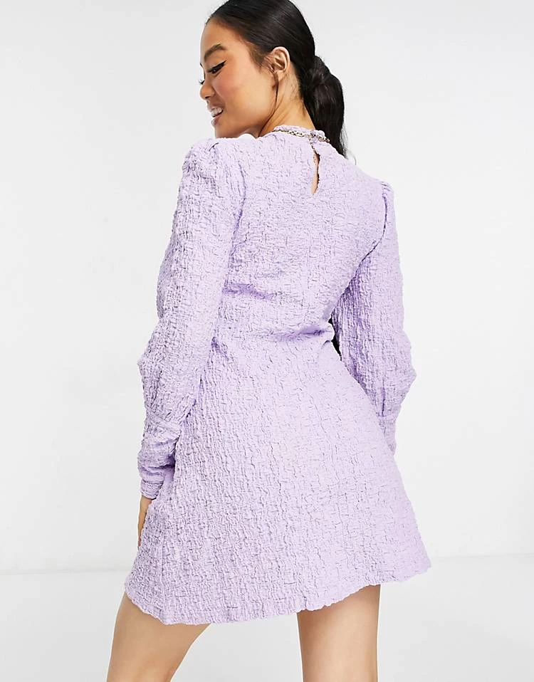 Y.A.S Petite Exclusive Mini Swing Dress With Deep Cuffs And High Neck In Lilac For Women Lavender 4 Y.A.S Petite Exclusive Mini Swing Dress With Deep Cuffs And High Neck In Lilac For Women Lavender - Image 2