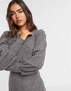 Y.A.S Knitted Midi Dress With High Neck In Grey For Women -Women's Y.A.S Sales Shop unnamed file 837