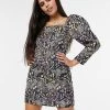 Y.A.S Petite Mini Dress With Square Neck And Balloon Sleeves In Black With Floral Embroidery For Women Multi -Women's Y.A.S Sales Shop unnamed file 840