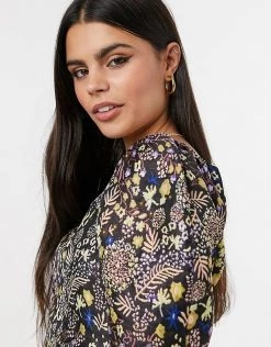 Y.A.S Petite Mini Dress With Square Neck And Balloon Sleeves In Black With Floral Embroidery For Women Multi -Women's Y.A.S Sales Shop unnamed file 842