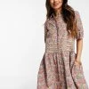 Y.A.S Organic Cotton Mini Shirt Dress With Volume Skirt In Floral Print For Women -Women's Y.A.S Sales Shop unnamed file 865
