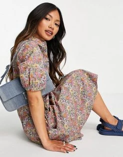 Y.A.S Organic Cotton Mini Shirt Dress With Volume Skirt In Floral Print For Women 10 Y.A.S Organic Cotton Mini Shirt Dress With Volume Skirt In Floral Print For Women -Women's Y.A.S Sales Shop unnamed file 868