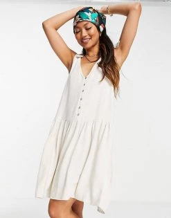 Y.A.S V Neck Swing Dress In Cream For Women