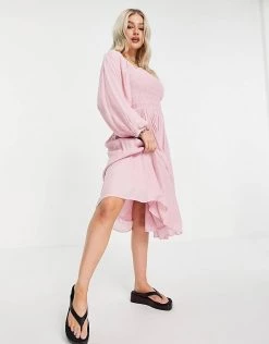 Y.A.S Petite Midi Dress In Pink Jacquard For Women 10 Y.A.S Petite Midi Dress In Pink Jacquard For Women -Women's Y.A.S Sales Shop unnamed file 898