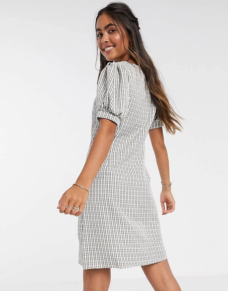 Y.A.S Puff Sleeve Dress In CHECK Print For Women Multi 4 Y.A.S Puff Sleeve Dress In CHECK Print For Women Multi - Image 2