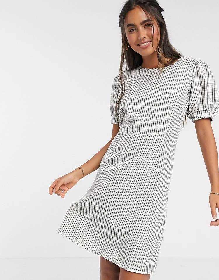 Y.A.S Puff Sleeve Dress In CHECK Print For Women Multi 7 Y.A.S Puff Sleeve Dress In CHECK Print For Women Multi - Image 5