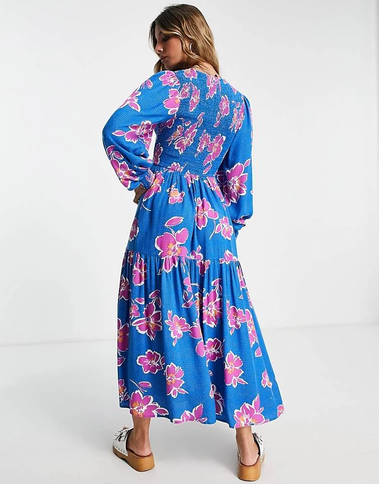 Y.A.S Long Sleeve Floral Maxi Dress In Blue For Women Strong Blue 4 Y.A.S Long Sleeve Floral Maxi Dress In Blue For Women Strong Blue - Image 2