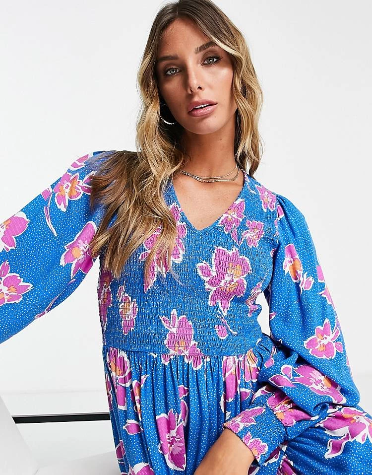 Y.A.S Long Sleeve Floral Maxi Dress In Blue For Women Strong Blue 5 Y.A.S Long Sleeve Floral Maxi Dress In Blue For Women Strong Blue - Image 3