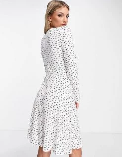 Y.A.S Hannah Printed Jersey Wrap Dress In White For Women Bright White Aop -Women's Y.A.S Sales Shop unnamed file 952
