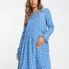 Y.A.S Hunter Ditsy Mini Dress In Blue For Women Silver Lake Blue -Women's Y.A.S Sales Shop unnamed file 960