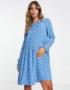 Y.A.S Hunter Ditsy Mini Dress In Blue For Women Silver Lake Blue