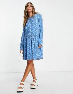 Y.A.S Hunter Ditsy Mini Dress In Blue For Women Silver Lake Blue -Women's Y.A.S Sales Shop unnamed file 963