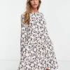Y.A.S Hunter Floral Mini Dress In Cream For Women Ecru