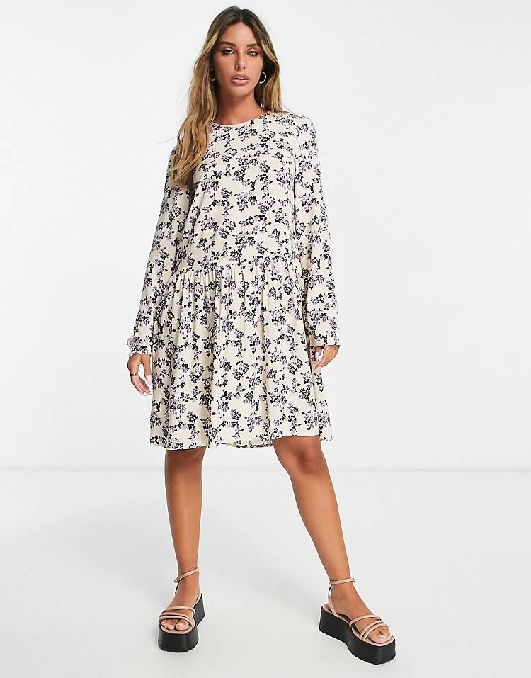 Y.A.S Hunter Floral Mini Dress In Cream For Women Ecru 5 Y.A.S Hunter Floral Mini Dress In Cream For Women Ecru - Image 3