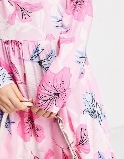 Y.A.S Hunter Floral Mini Dress In Pink Multi For Women Aurora Pink -Women's Y.A.S Sales Shop unnamed file 978