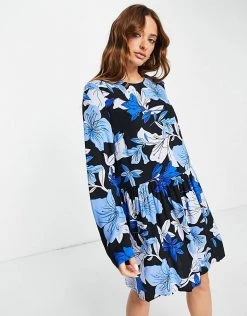 Y.A.S Hunter Floral Mini Dress In Black Multi For Women