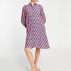 Y.A.S Graffy Printed Shirt Dress For Women Sodalite Blue
