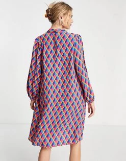 Y.A.S Graffy Printed Shirt Dress For Women Sodalite Blue -Women's Y.A.S Sales Shop unnamed file 986