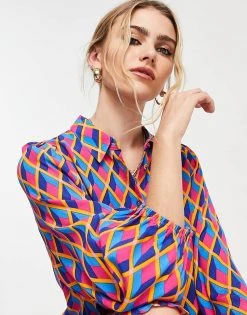 Y.A.S Graffy Printed Shirt Dress For Women Sodalite Blue -Women's Y.A.S Sales Shop unnamed file 988