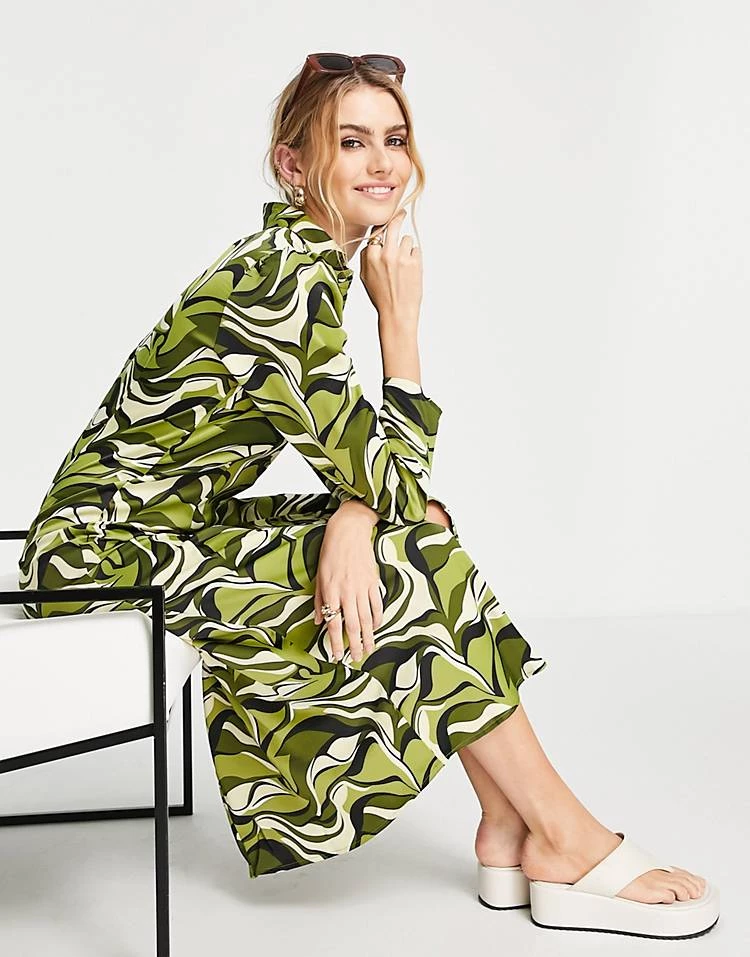 Y.A.S Wavy Printed Midi Dress For Women Star White 6 Y.A.S Wavy Printed Midi Dress For Women Star White - Image 4